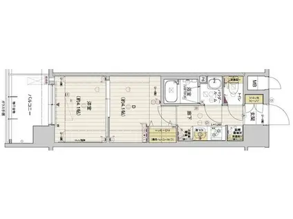 アスヴェル京都西大路サウス(1DK/4階)の間取り写真