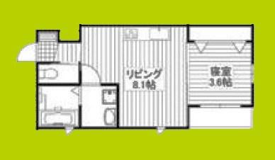 岩伸リバーコート住吉(1LDK/2階)の間取り写真