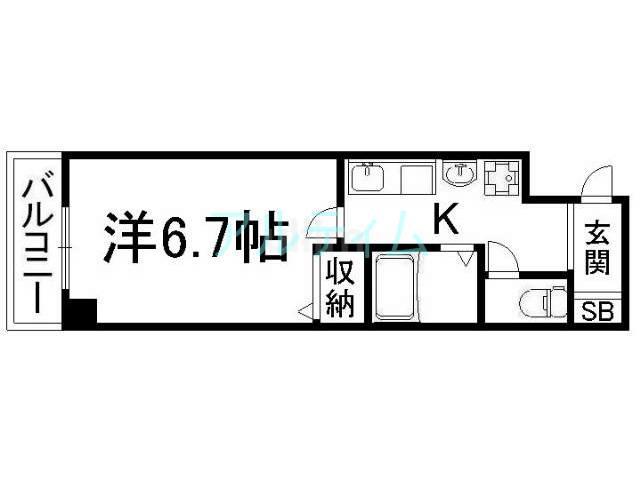 ライブ寺町通(1K/2階)の間取り写真