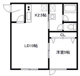 グランディ(1LDK/2階)の間取り写真