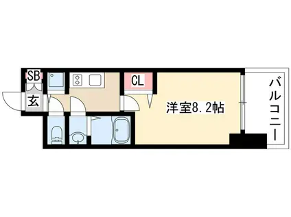 プレサンスジェネ千種内山II(1K/9階)の間取り写真
