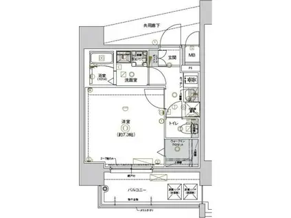 CREST TAPP黒川(1K/2階)の間取り写真