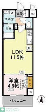 ロイジェント潮見(1LDK/6階)の間取り写真