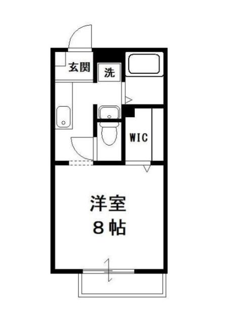 エントピアB(1K/1階)の間取り写真