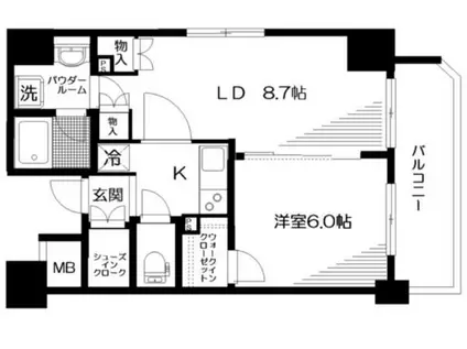 日神デュオステージ中野坂上NEXT(1LDK/8階)の間取り写真