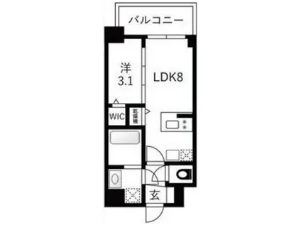 エスリードレジデンスザ・グラン大阪福島クラス(1LDK/11階)の間取り写真