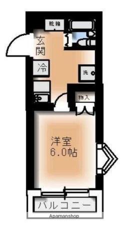 ヴィラパピヨン(1K/3階)の間取り写真
