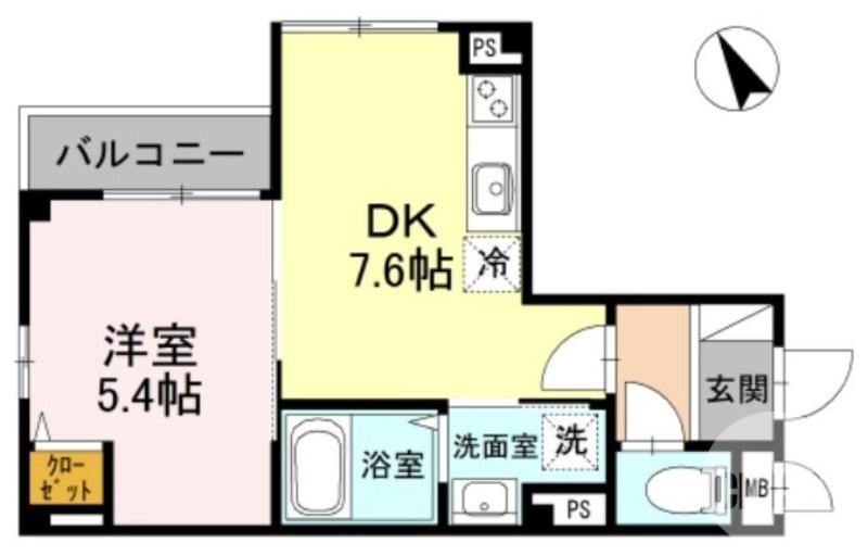 南海本線 堺駅 徒歩13分 5階建 築9年(1DK/3階)の間取り写真