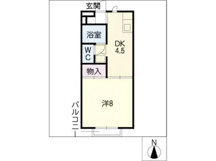 HOLLY COURT(1DK/1階)の間取り写真
