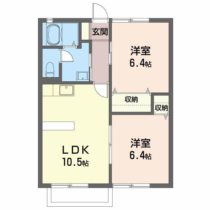 セントラルコーポ(2LDK/1階)の間取り写真