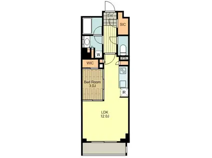 プルームヌーベル武蔵野(1LDK/3階)の間取り写真