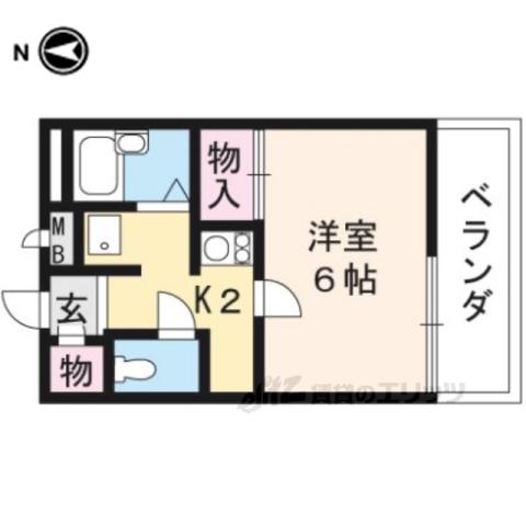 レオパレス西陣(1K/1階)の間取り写真
