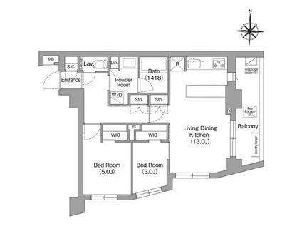 コンフォリア・リヴ永福町(2LDK/2階)の間取り写真