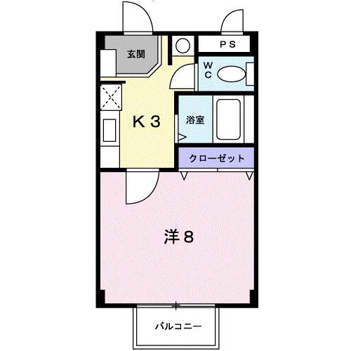 スクエア53(1K/1階)の間取り写真