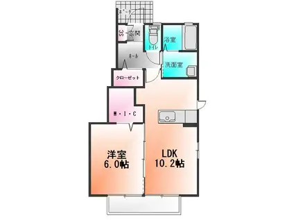 グレースフィル(1LDK/1階)の間取り写真