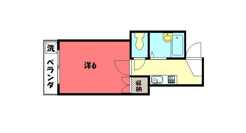 ラトゥール牧眞(1K/3階)の間取り写真