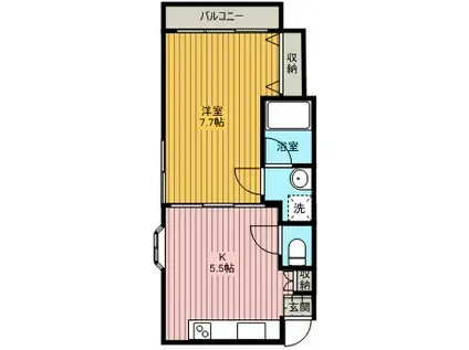 サンライズハイツ(1DK/1階)の間取り写真