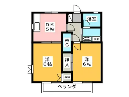 新横浜ガーデンヒル(2DK/3階)の間取り写真