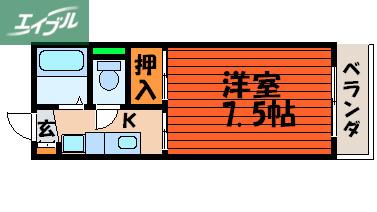ウェーブレジデンス今村公園(1K/4階)の間取り写真