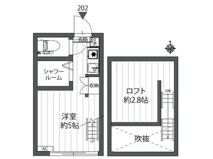 アーバンプレイス方南町駅前(ワンルーム/2階)の間取り写真