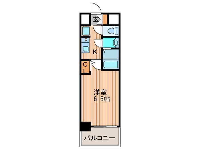 プレサンス梅田北オール(1K/2階)の間取り写真