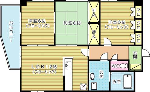 エル片野I(3LDK/4階)の間取り写真