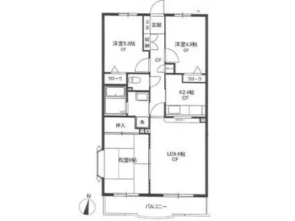 アーバンハイム成城PARTIII(3LDK/1階)の間取り写真