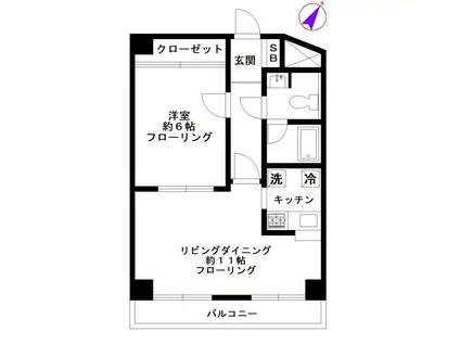 ベルマーレ学芸大(1LDK/4階)の間取り写真