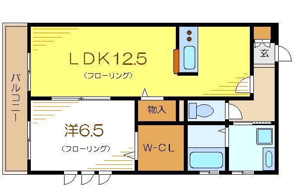 POIROT(1LDK/3階)の間取り写真
