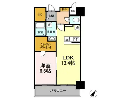 ACT VALORE(1LDK/7階)の間取り写真