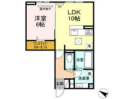 コーポ藤原V(1LDK/1階)の間取り写真