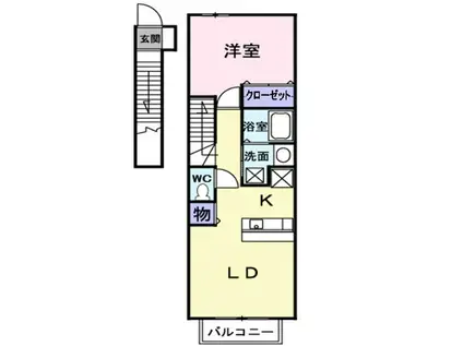 クラール大高 B(1LDK/2階)の間取り写真