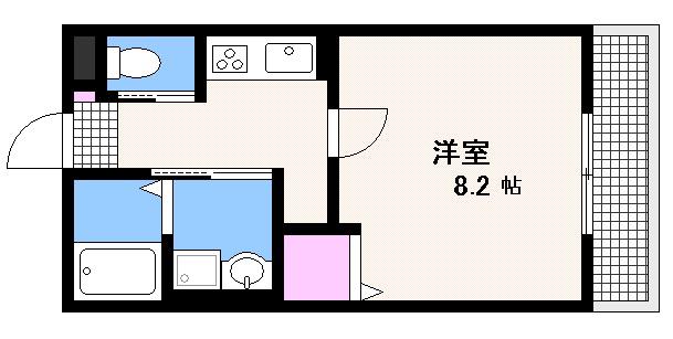 KS003-2(1K/3階)の間取り写真