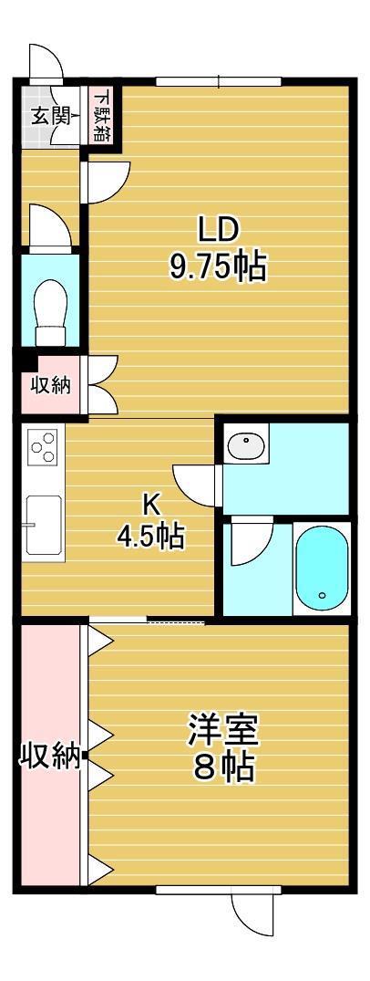 メゾンドグラソン(1LDK/1階)の間取り写真