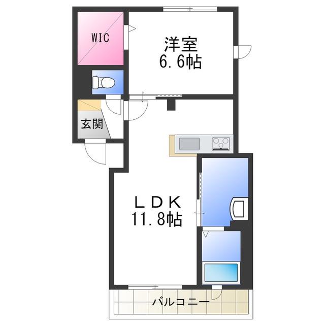 SHAMAISON FRISE(1LDK/1階)の間取り写真