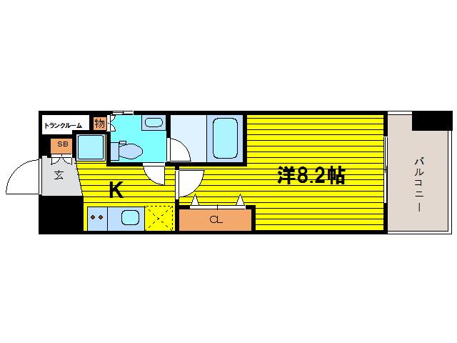 クレストフォルム大阪天満橋(1K/12階)の間取り写真