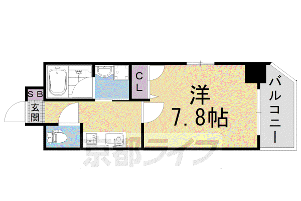 ベラジオ雅び四条通II(1K/7階)の間取り写真