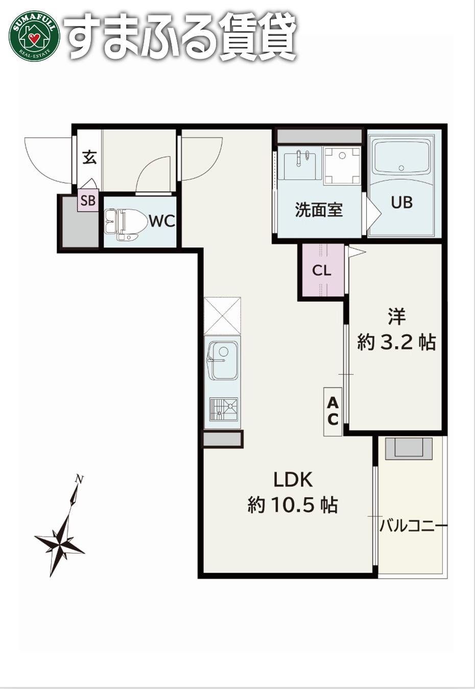 JACK KAMISHIGEHARAI(1LDK/3階)の間取り写真
