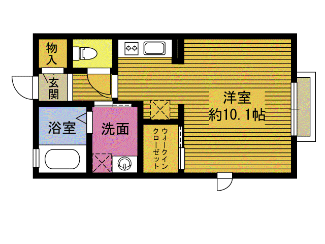 テラフル市浜ABC(ワンルーム/2階)の間取り写真