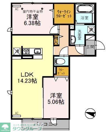 DELASSE KOWA II(2LDK/2階)の間取り写真