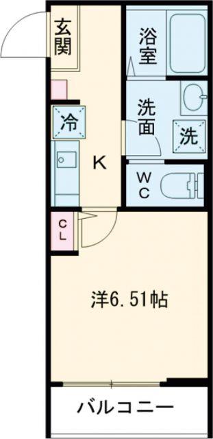 GRADUS福生II(1K/3階)の間取り写真