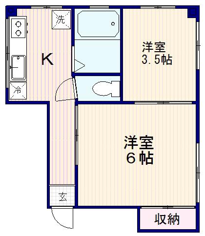 吉村マンション(2K/2階)の間取り写真