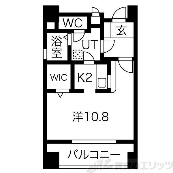 カルム緑地公園III(1K/6階)の間取り写真