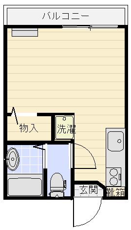 ビュート塚口(ワンルーム/1階)の間取り写真