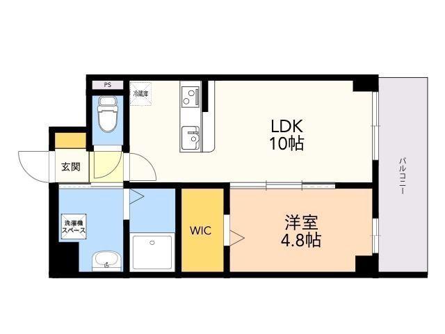 エルヴィータ箱崎(1LDK/1階)の間取り写真