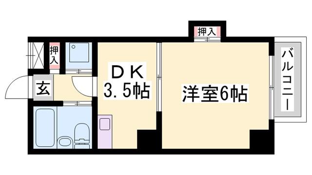 ベルトピア手柄II(1DK/2階)の間取り写真