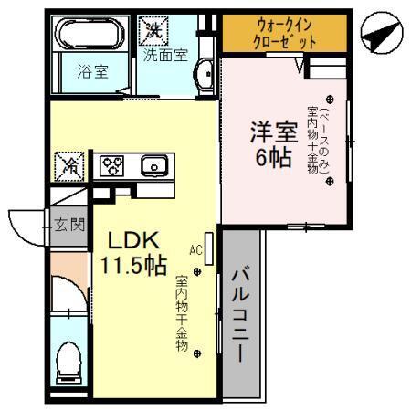 D-RESIDENCE広岡(1LDK/3階)の間取り写真