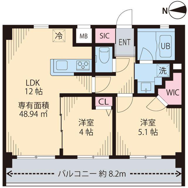 MIA CASA I(2LDK/3階)の間取り写真
