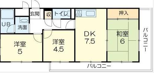 ロイヤルコーポ姫路(3DK/2階)の間取り写真