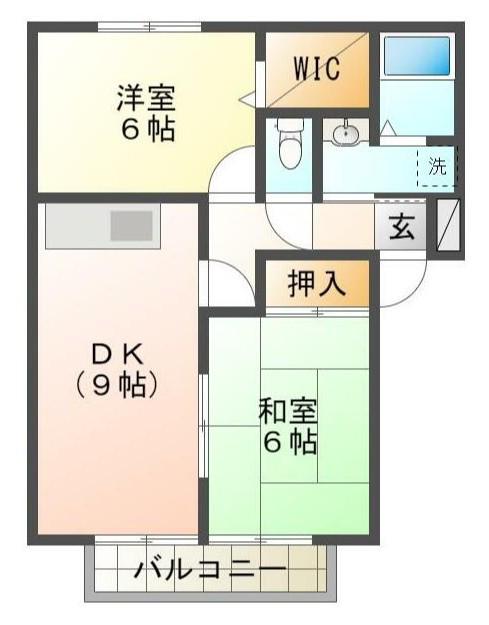 フォルクローレ辻川(2LDK/2階)の間取り写真